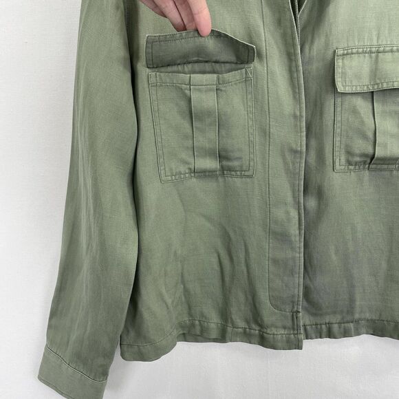 Rails Jacket‎ Womens Small Green Relaxed Linen Military Utility Festival Coastal - Picture 8 of 16
